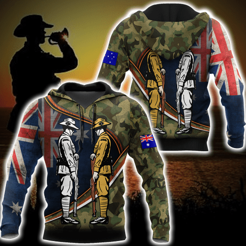  Remembrance Soldiers camo Australia and Kiwi D print shirts Anzac Day