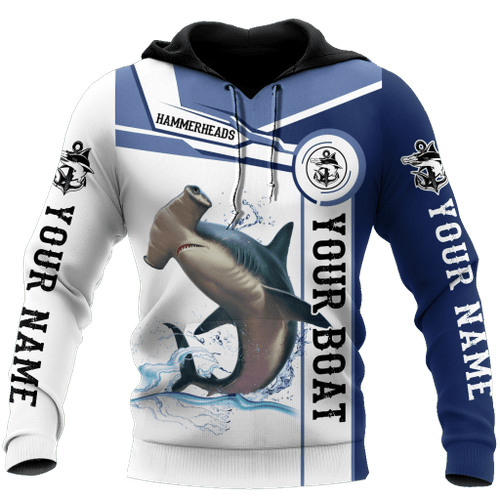  Custom name Hammerhead shark fishing team Catch and Release D Design print shirts