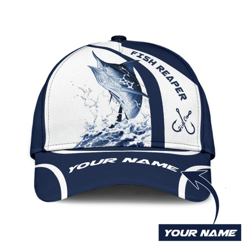  Custom Name Marlin Fishing hat Hook print Cap