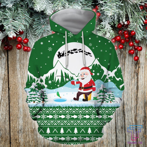  Santa Claus Goes Fishing For Xmas - Green version