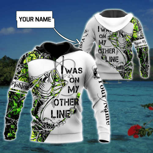  Custom name On my other line Bass fishing Tattoo D print shirts
