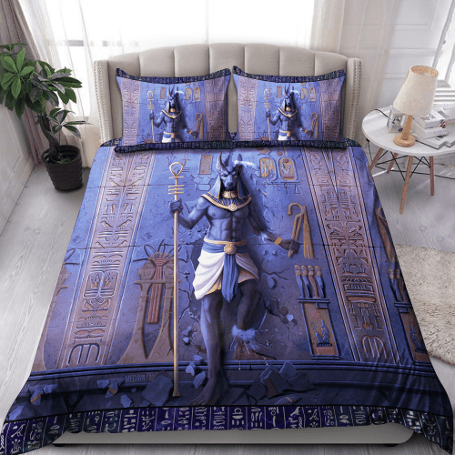  Anubis Face Blue Ancient Egyptian Mythology Culture Bedding set