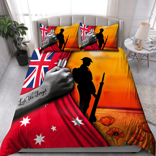  Lest we forget Red Ensign Australia Old solider Bedding set Anzac Day