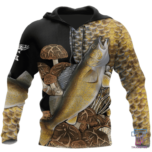  Walleye Fishing on skin mushrooms D all over printing shirts for men and women