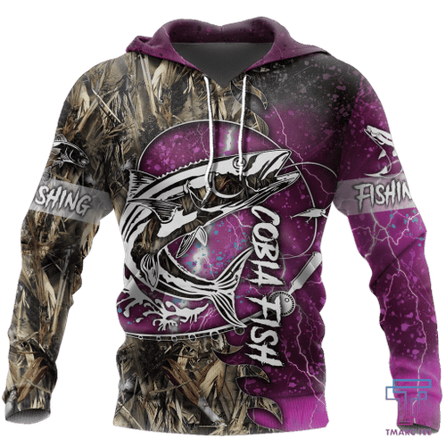  Cobia Fishing camo all over printed shirts for men and women purple color