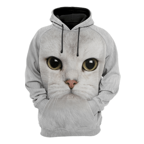  White Cat face hair premium hoodie sweatshirt cover