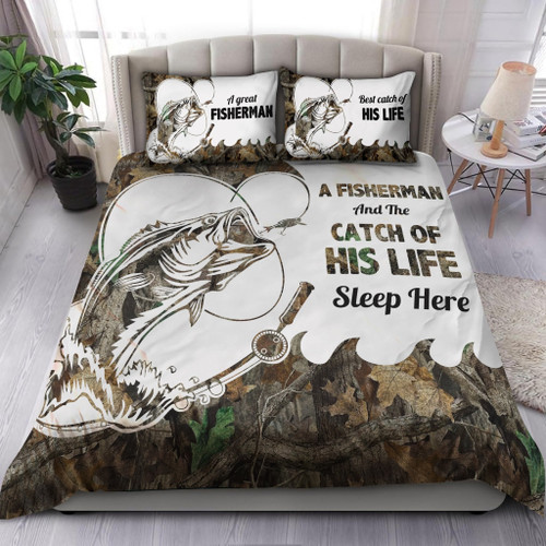  Fishing Couple Great Fisherman and his best catch Bedding set