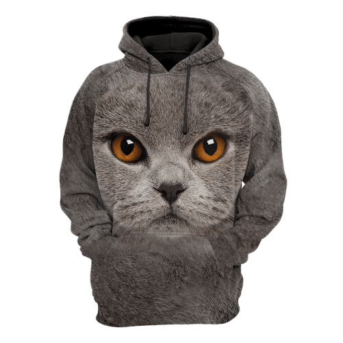  British Shorthair Cat face hair premium hoodie sweatshirt cover