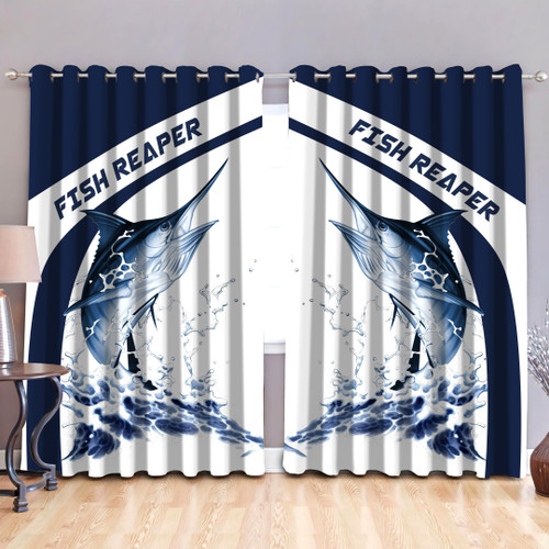  Marlin fishing design d print Curtain