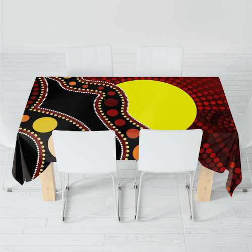 Aboriginal Flag Circle Dot full color printing Tablecloth 