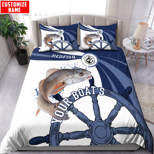 Redfish fishing boat team Catch and Release Custom name Bedding set 