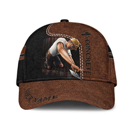  Concrete Finisher US leather cover Custom name Cap