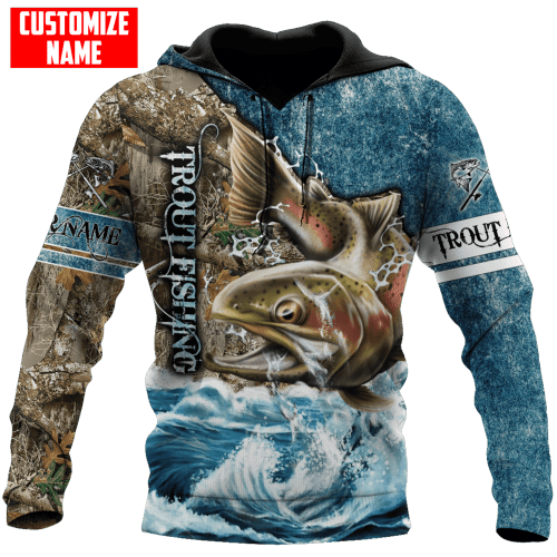  Customize Name Rainbow Trout Fishing Camo All Over Printed Shirts For Men And Women