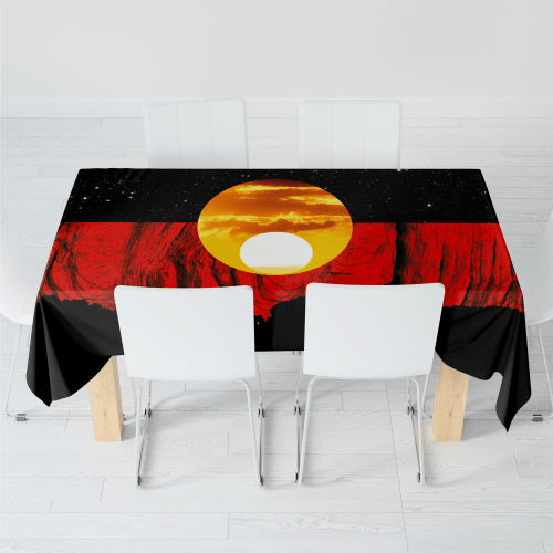 Australia Koori Kangaroo Aboriginal Flag full color printing Tablecloth 