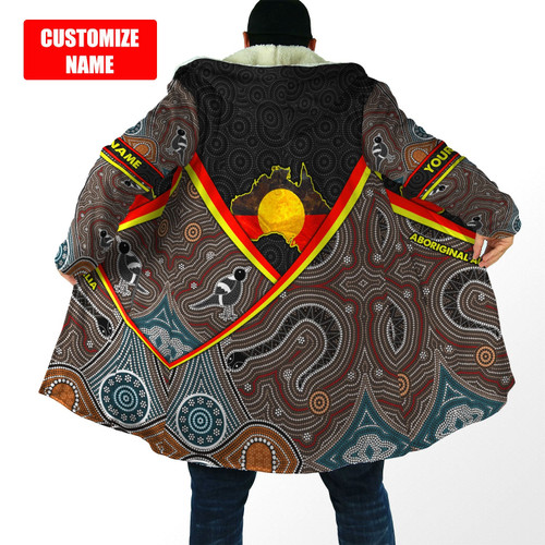  Custom name Proud to be aboriginal Totem Brown d printed Cloak