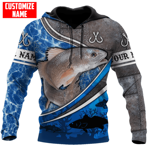 Customized Name Men's Fishing Redfish Trout Printed Shirts