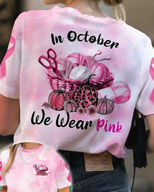  KNITTING - Wear Pink - Breast Cancer Awareness Tshirt