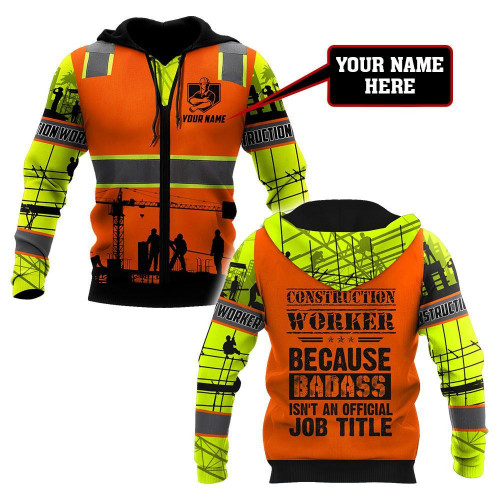 Construction Worker Safety Badass Custom name Printed Shirts 
