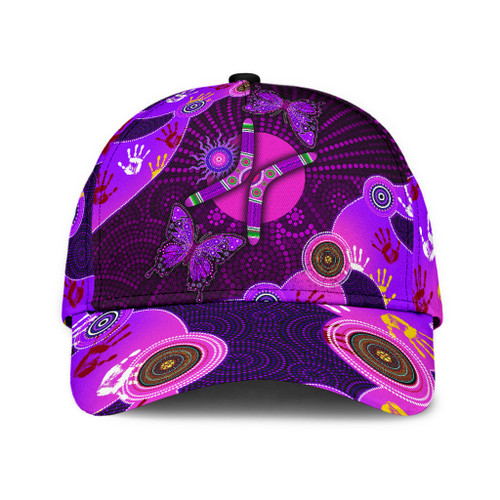  Aboriginal Naidoc Week Purple Butterflies Classic Cap