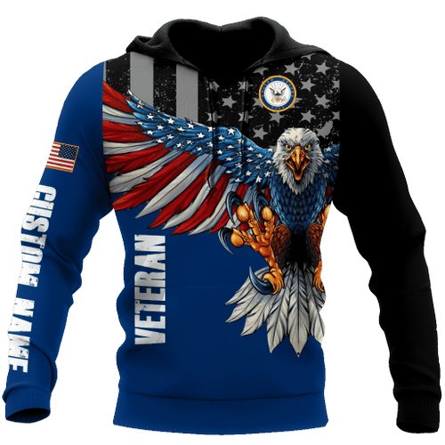  Custom name US Navy Veteran Eagle d printed shirts Proud Military