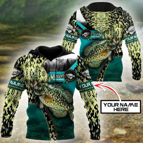  Custom name Crappie Master Fishing camo D print shirts