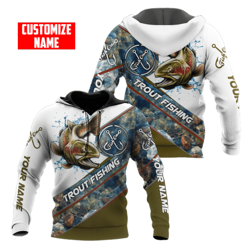  Custom name Trout-Salmon Fishing Underwater Camo D painting printed shirts