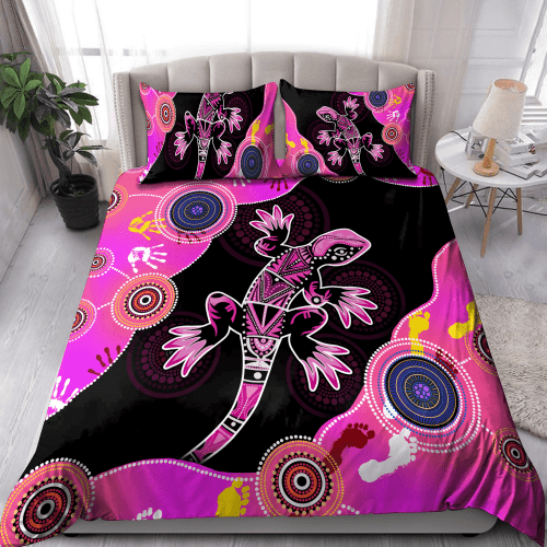 Aboriginal Lizard Pink Dreamtime Home Decor Bedding Set