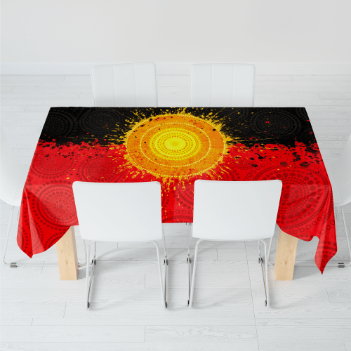 Aboriginal Flag Indigenous Sun full color printing Tablecloth 