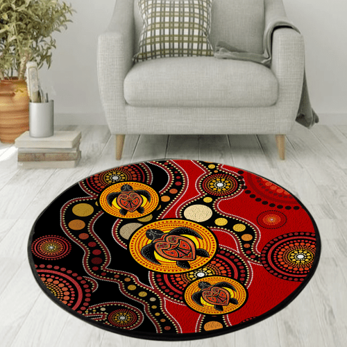  Aboriginal Turtles Australia Indigenous Painting Art Circle Rug