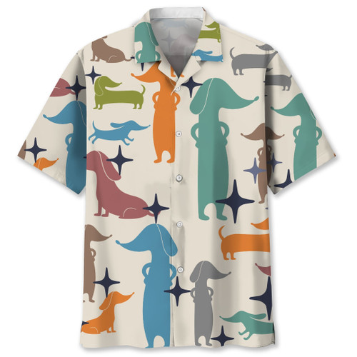  Dachshund funny pattern Hawaii Shirt