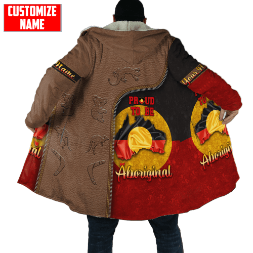 Custom name Totem Pattern Proud to be Aboriginal Flag printed Cloak