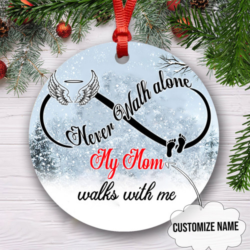  Custom name Never walk alone Memorial Gift Snow Christmas Ornaments