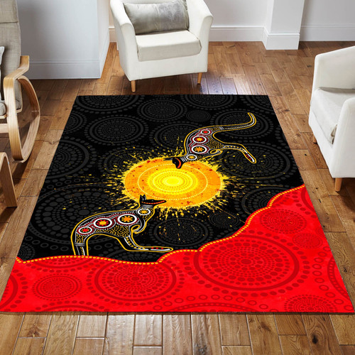  Aboriginal Flag Kangaroo Sunset Glow D Design Rug