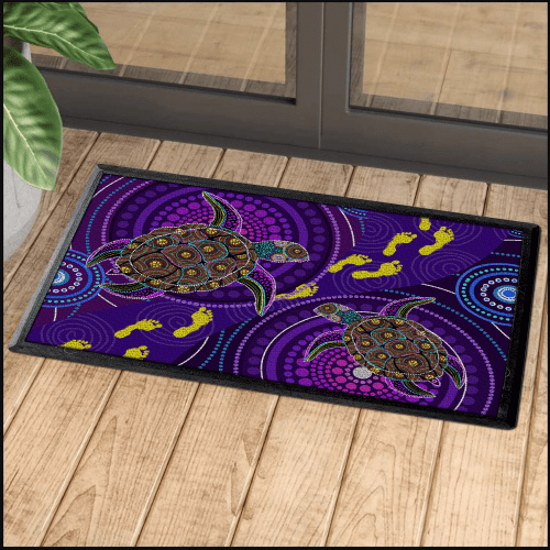  Aboriginal Decors Australian Gifts Purple Turtles Door Mat MH