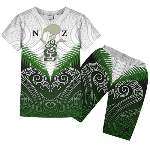  Maori Manaia Hoodie Green Rugby Combo T-Shirt BoardShorts