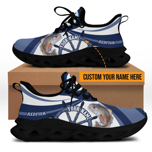 Redfish fishing boat team Catch and Release Custom name  Clunky Sneaker Shoes