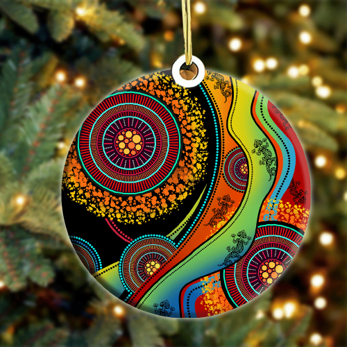  Aboriginal Art Lizards Dreamtime Christmas Ornaments MH