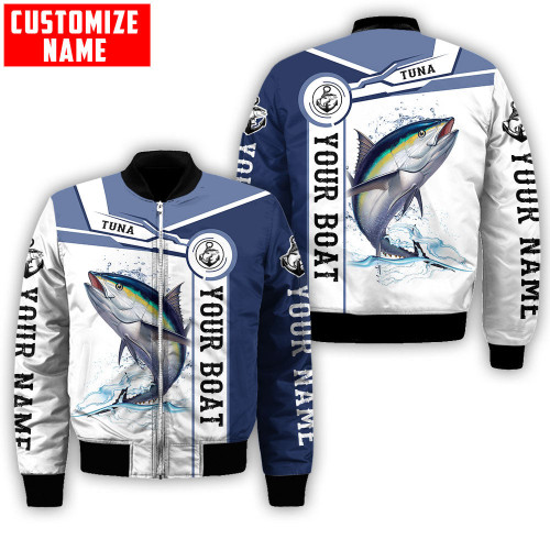 Custom name Tuna fishing Catch and Release D Design Fishing Bomber jacket