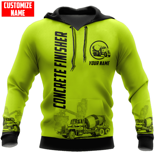 Concrete Finisher Green Safety Custom name shirts 