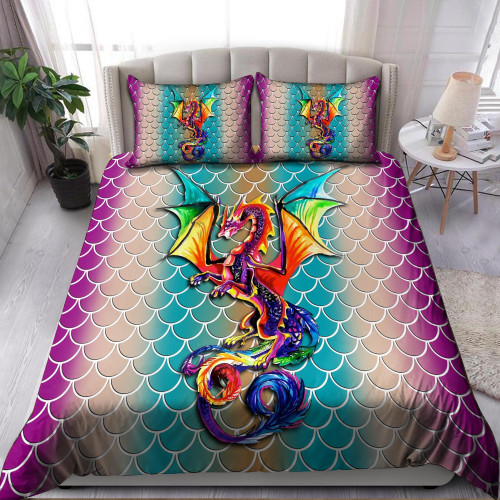  Colorful Dragon Bedding Set TQH