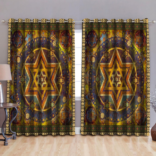  Six Pointed Wicca Art Curtains Window PiS