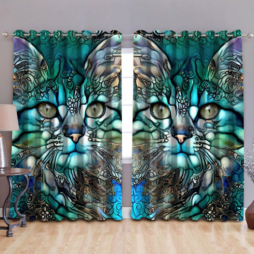  Beautiful Green Cats Curtains NDD
