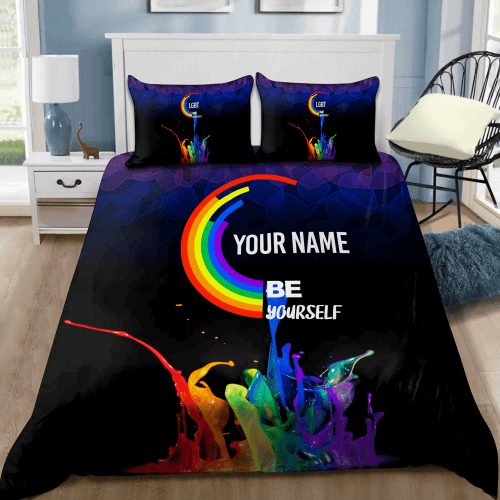  Customize Name LGBT Pride Bedding Set DA