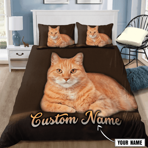  Customize Name Tabby Cat Bedding Set MH