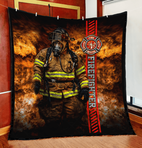  Brave Firefighter Quilt Blanket TNA