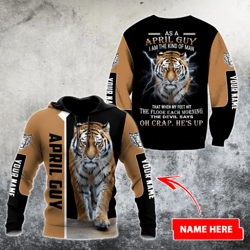 Customize Name April Tiger Hoodie For Men And Women PD