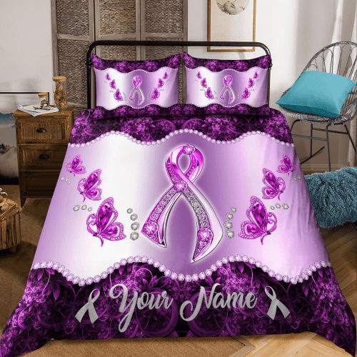  Personalized Breast Cancer Awearness Bedding Set DA