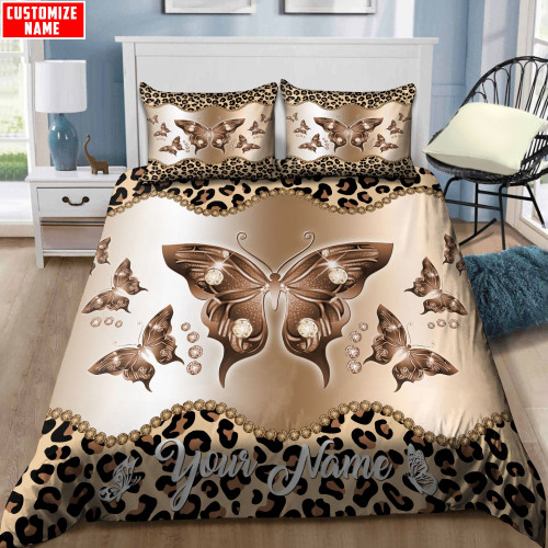  Butterfly Personalized Striped Bedding Set