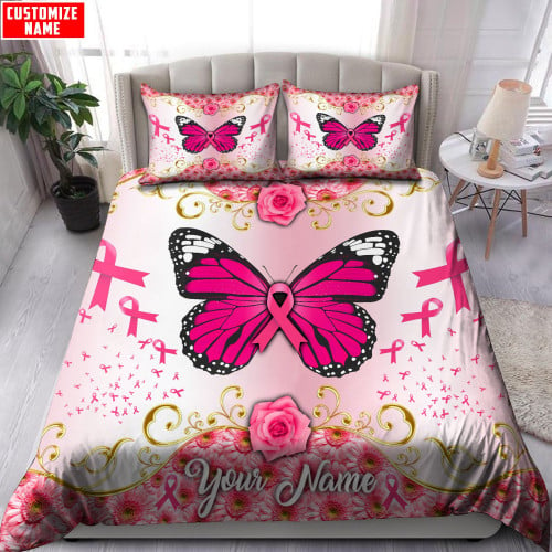  Personalized Breast Cancer Awearness Bedding Set