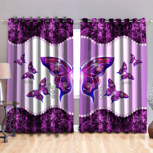  Butterfly Purple Color Curtains